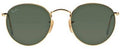 Ray-Ban 3447 001 Round Metal Sunglasses with Green Lenses 47mm