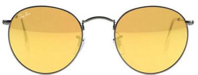 Ray-Ban 3447 029/93 Round Metal Sunglasses with Yellow Mirror 50mm
