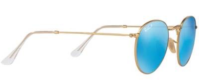 Ray-Ban 3447 112/4L Round Metal Blue Mirror Sunglasses 50mm