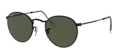 Ray-Ban 3447 9199/31 Round Metal Sunglasses Black 50mm