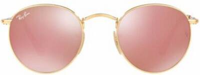 Ray-Ban 3447-N 001/Z2 Round Metal Sunglasses with Pink Mirror Lenses