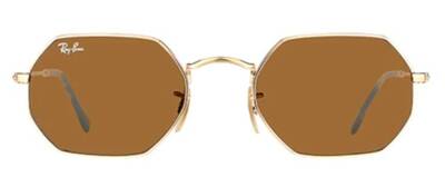 Ray-Ban 3556-N Octagonal Gold Pink Mirror Sunglasses 53mm