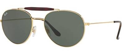 Ray-Ban 3540 001 Gold Metal Round Sunglasses 56mm