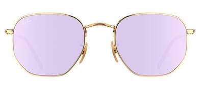 Ray-Ban 3548-N Hexagonal Flat Lenses Gold & Purple Mirror 51mm