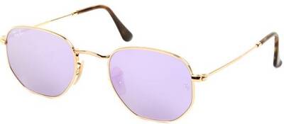 Ray-Ban 3548-N Hexagonal Flat Lenses Gold & Purple Mirror 51mm