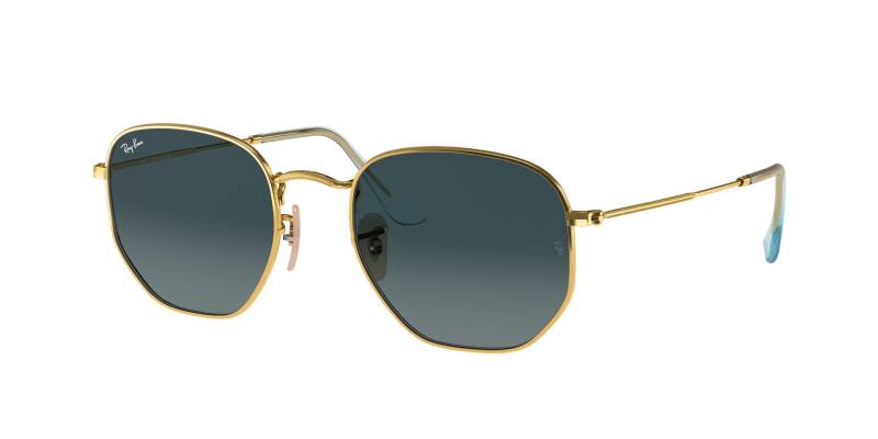 Ray-Ban 0RB3548N Hexagonal Blue Lens Metal Sunglasses 54mm