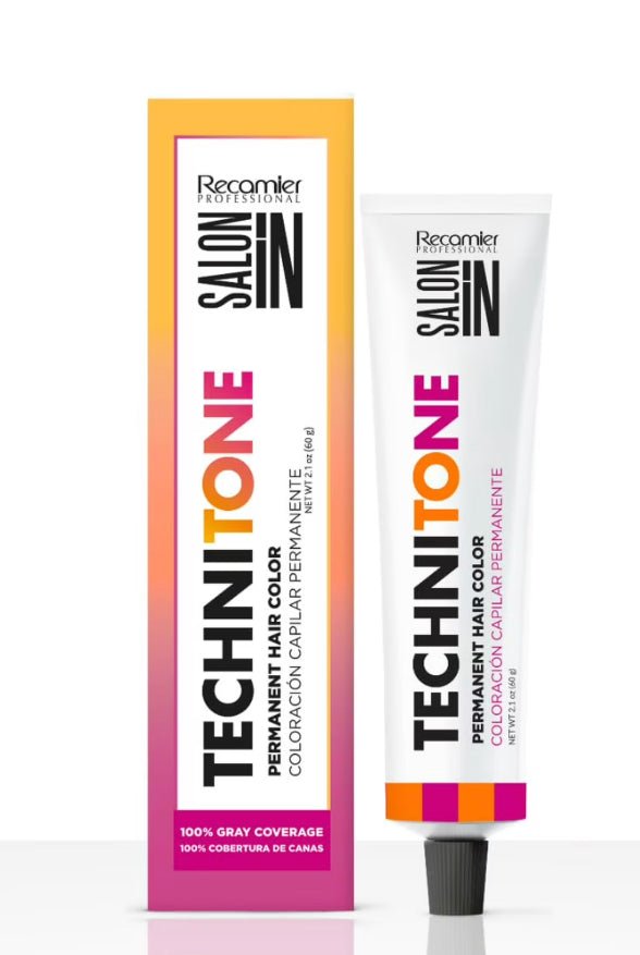 Recamier Salon In Techni Tone Permanent Hair Color Crème, 8.00 Light Intense Natural Blonde, 2.11 oz