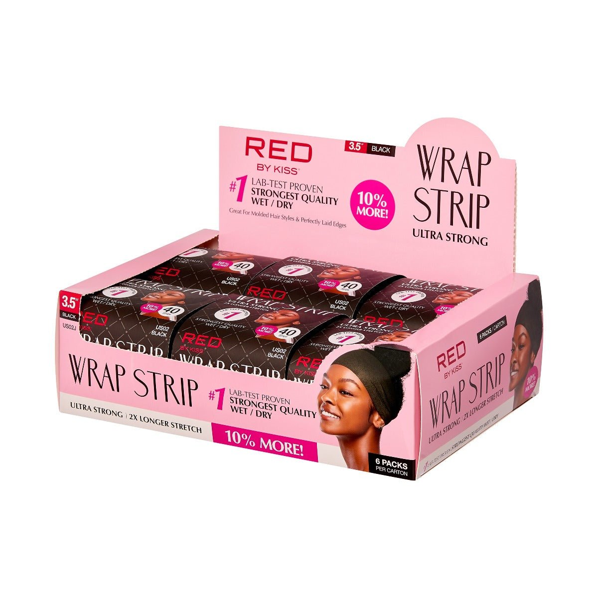 Red by Kiss Wrap Strips, Ultra Strong, 44 Strips, Black