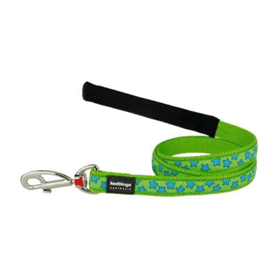 Reddingo Lime & Turquoise Star Dog Leash Small 15mm x 1.2m
