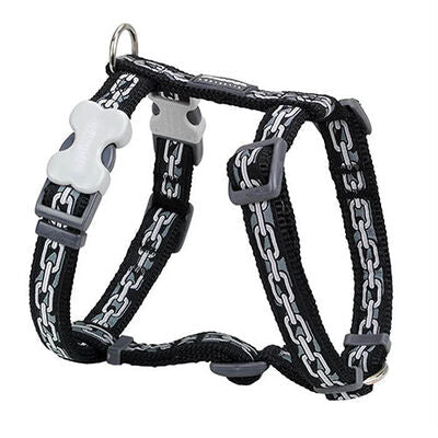 Reddingo Chain Pattern Black Dog Harness Small 15mm