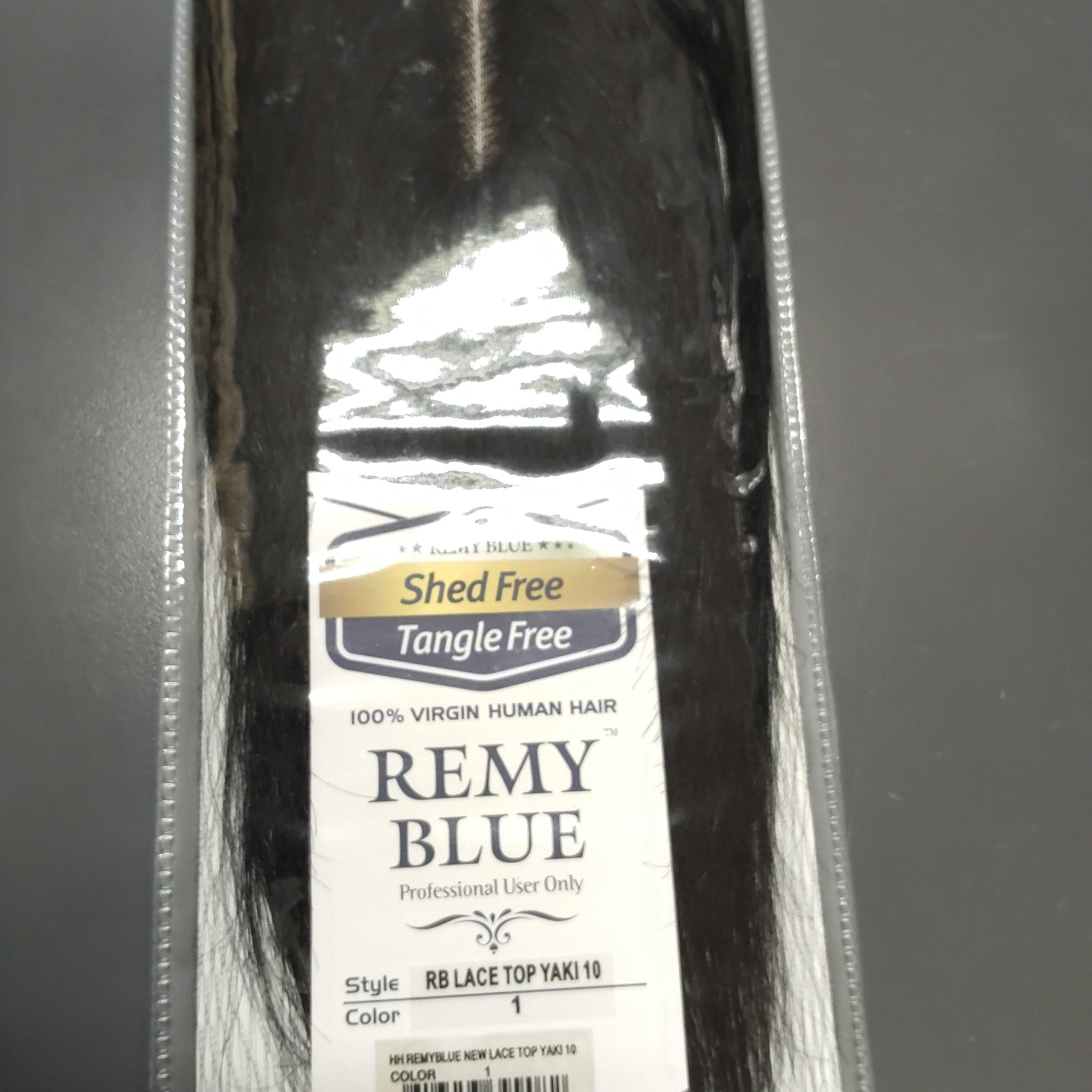 Remy Blue Lace Top Yaki 10" Closure Color 1 Hair Extension