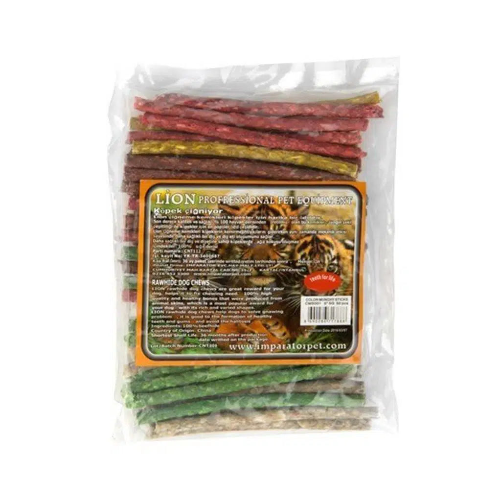 Lion Colorful Munchy Sticks for Dogs 50 Count