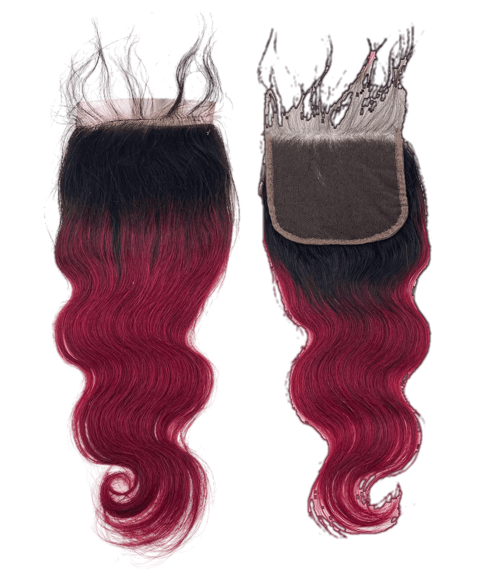 Rio Body Wave 5x5 Closure Hairpiece, Wine - Choose Size