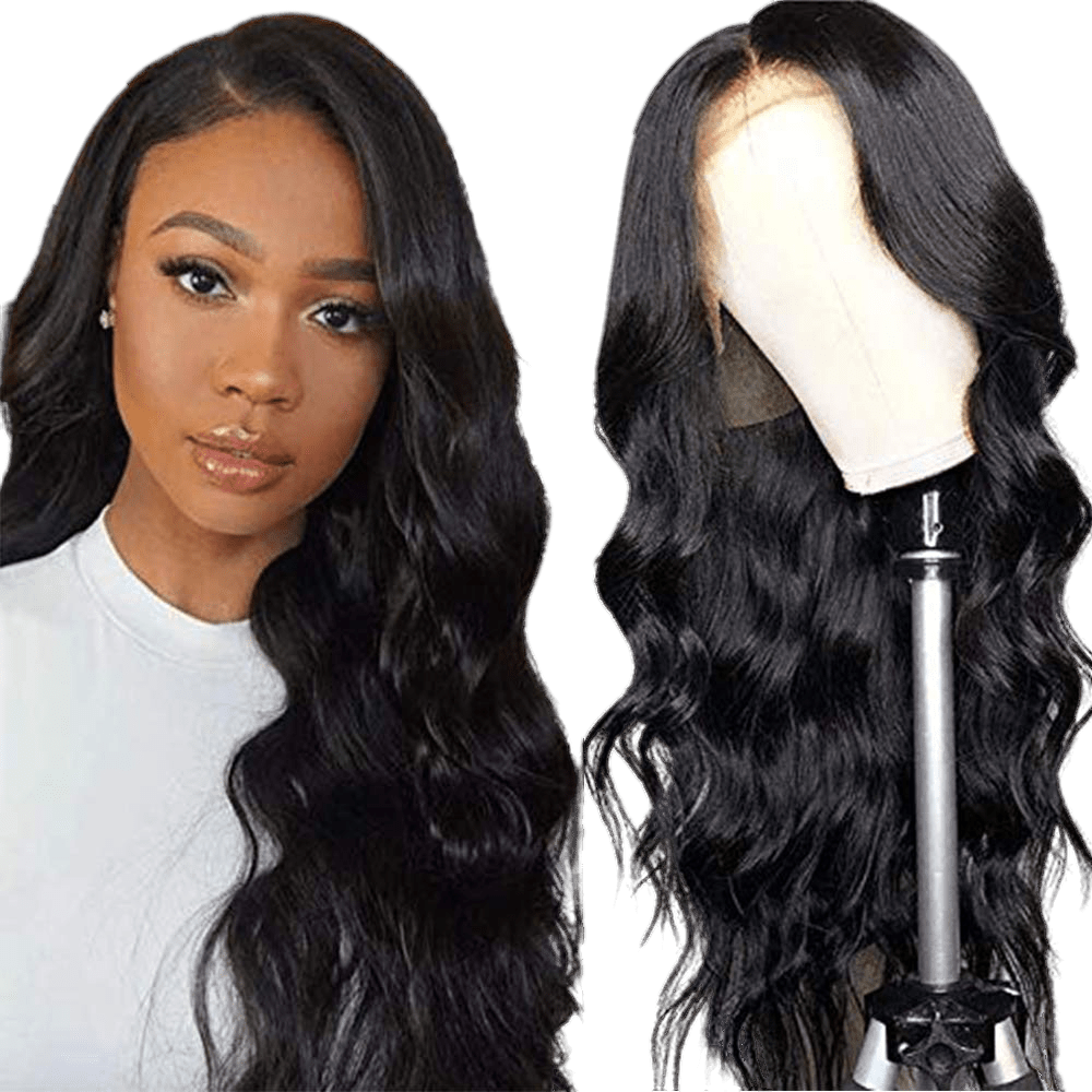 Rio Body Wave Human Hair Lace Front Wig Natural Black - Choose Size
