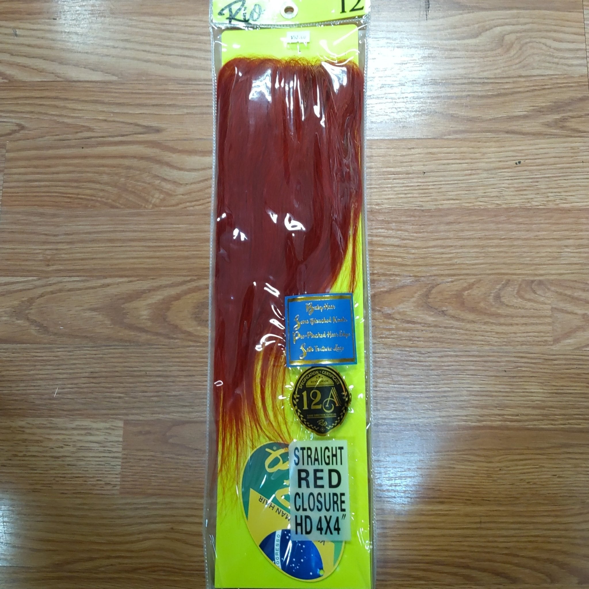 Rio 4x4 Closure 12" Straight Red Hairpiece