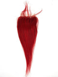 Rio Straight Closure 4x4 Red Hairpiece - Choose Size