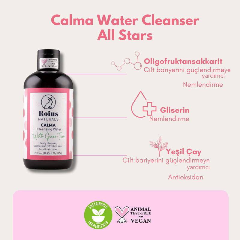 Roius Naturals CALMA Cleansing Water with Green Tea 250 ml