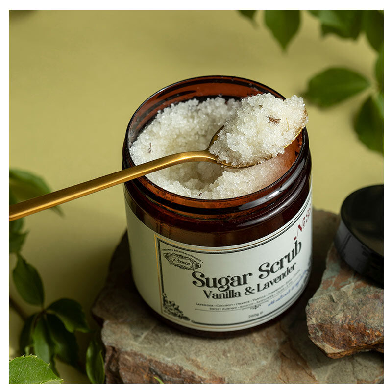 Rosece Sugar Scrub Vanilla & Lavender Natural AHA Exfoliator 260g