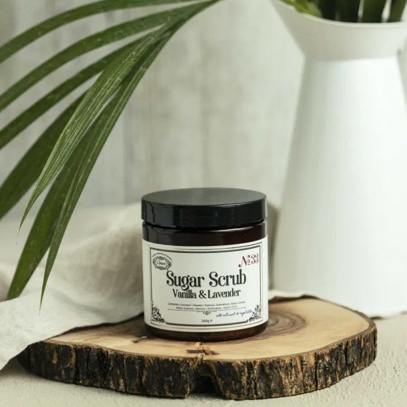 Rosece Sugar Scrub Vanilla & Lavender Natural AHA Exfoliator 260g