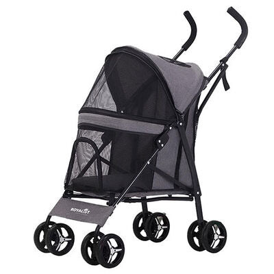 Royalist DTC-801 Foldable Pet Stroller for Cats and Dogs - Grey