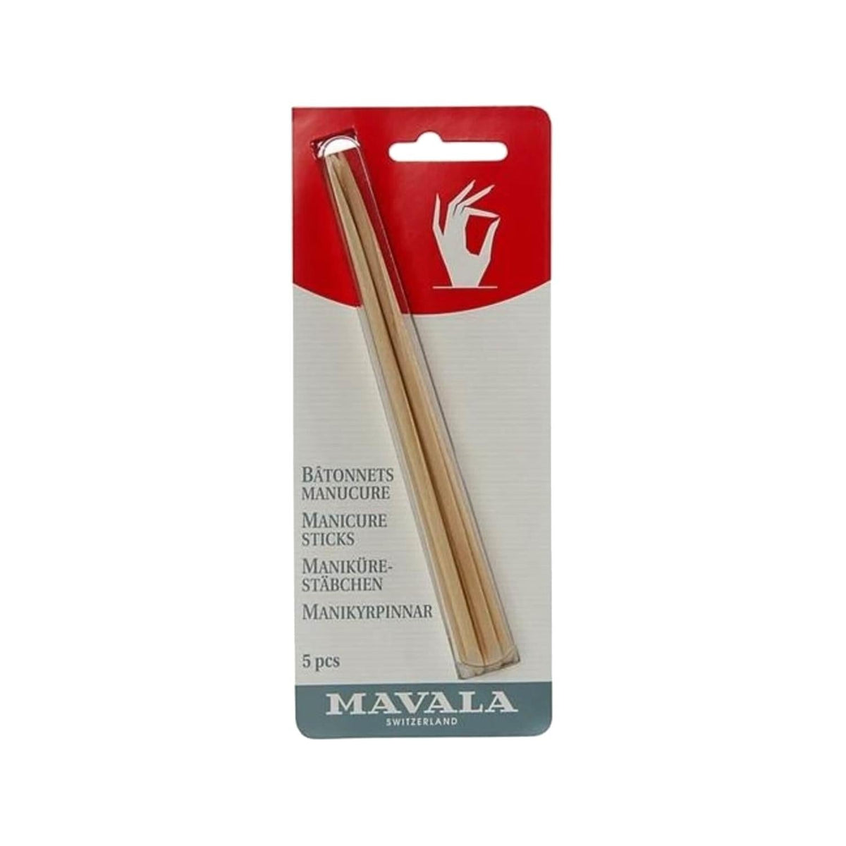Mavala Wooden Manicure Sticks for Cuticle Care 5 pcs