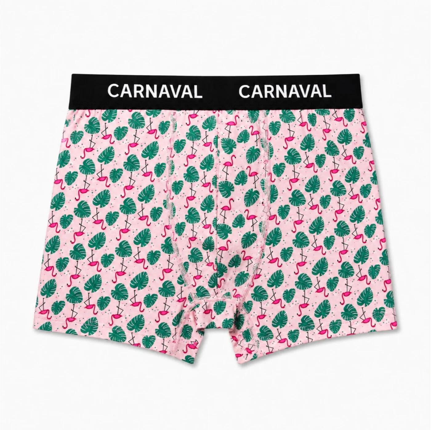 Carnaval Socks Flamingo Print Men's Boxer Briefs Medium 1 Count