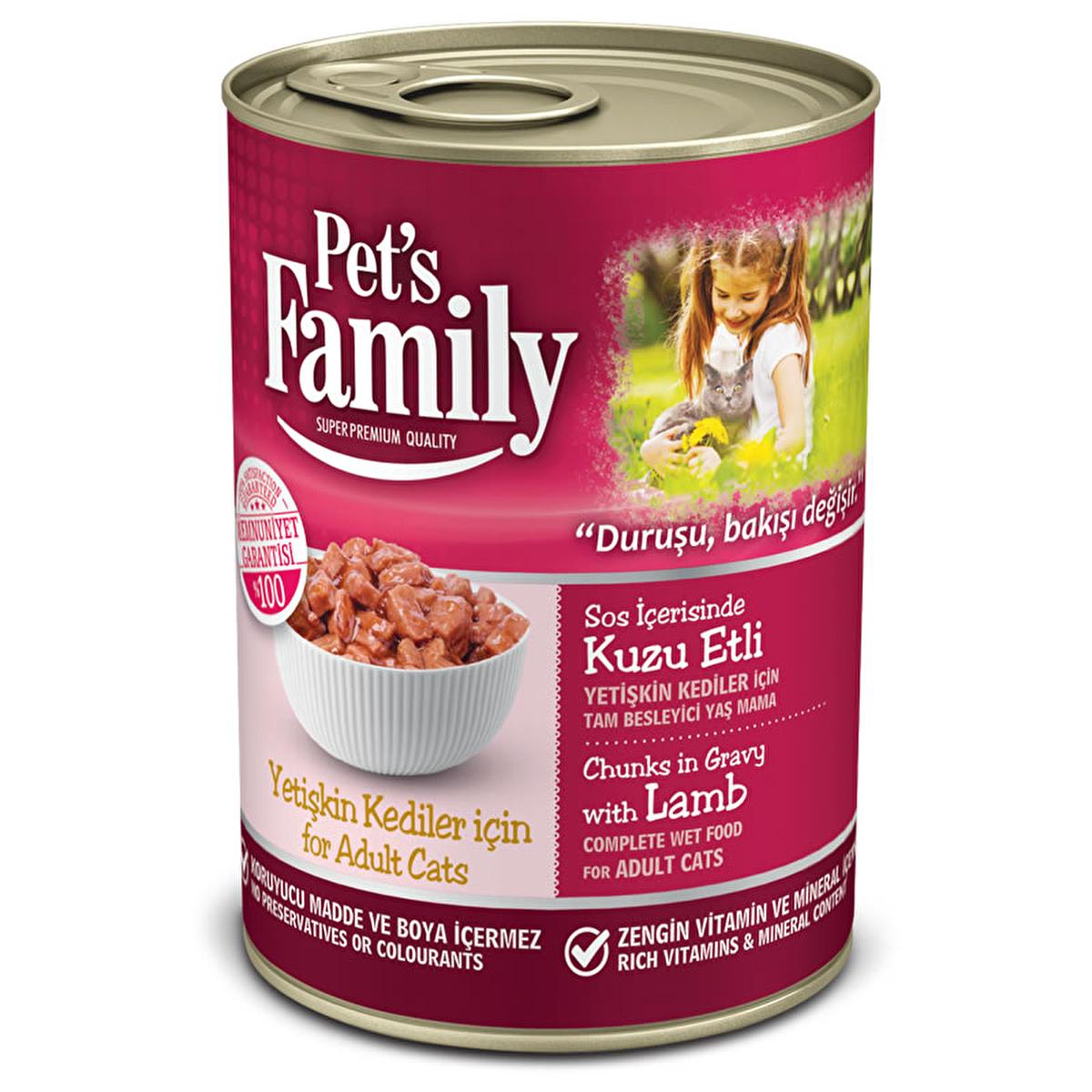 Pet's Family Lamb Recipe Canned Cat Food, 400g - Complete Nutrition, Taurine for Heart Health, Highly Palatable Wet Food