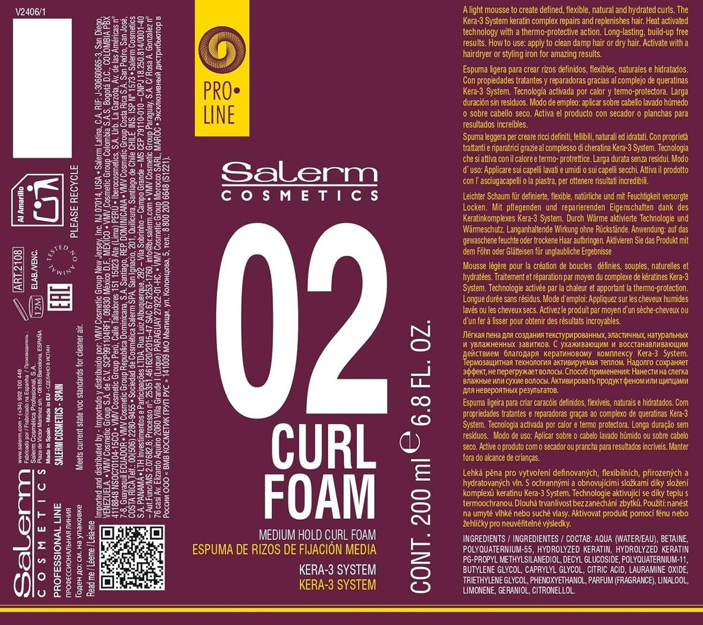 SALERM - Curly Hair Foam 6.8 oz