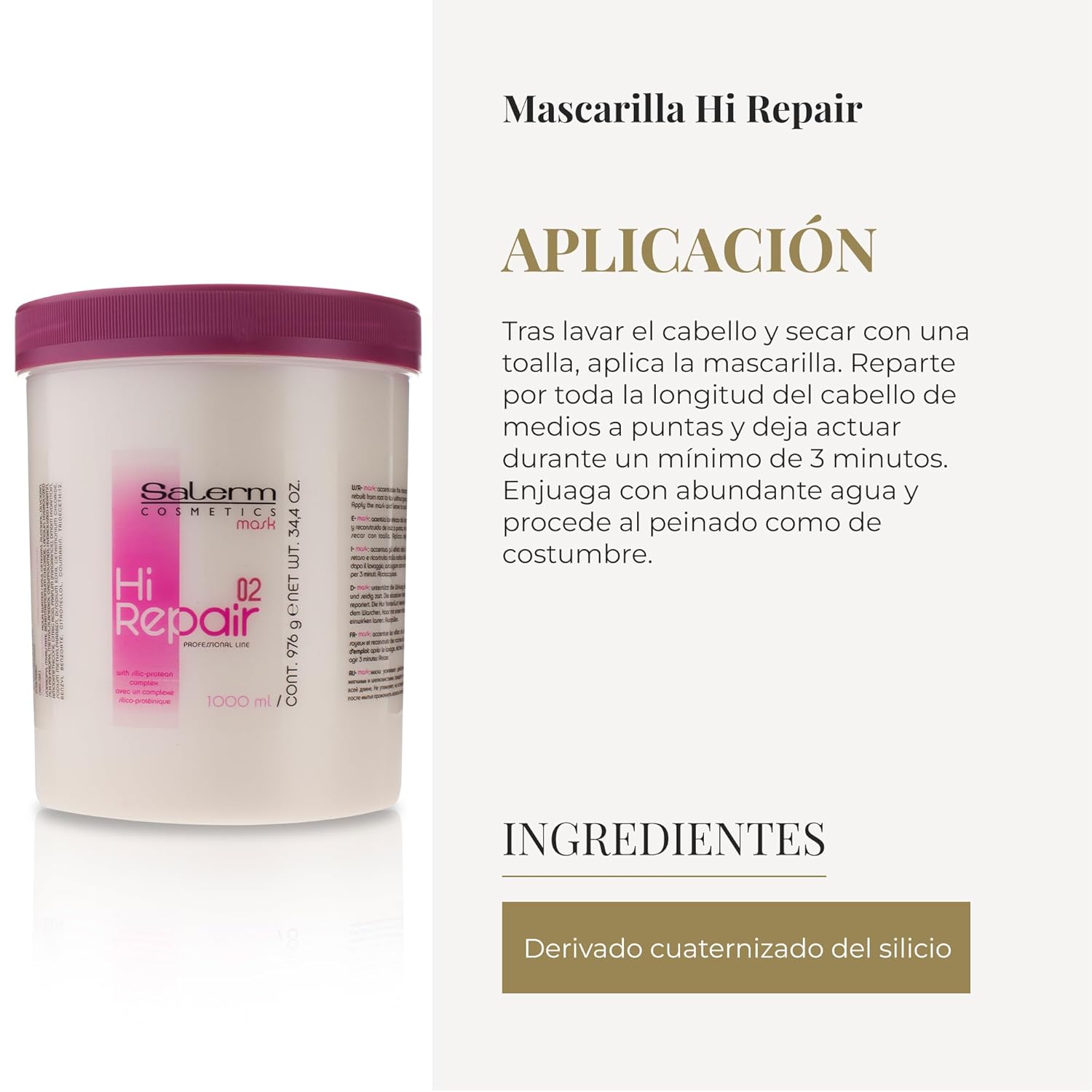 Salerm Hi Repair Mask 02 Hair Repair Treatment 34.4 oz