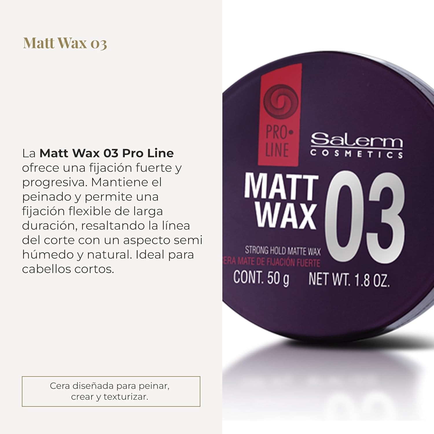 Salerm Pro Line Matt Wax Matte Finish Hair Styling Wax 1.8 oz
