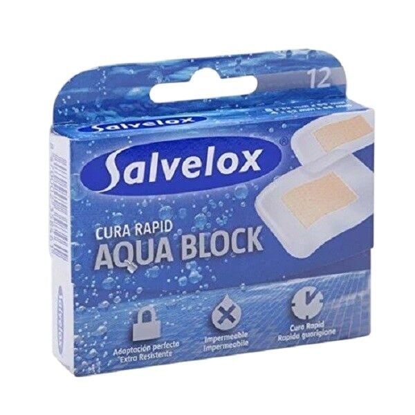 Salvelox Cura Rapid Aqua Block Waterproof Bandages 12 Count