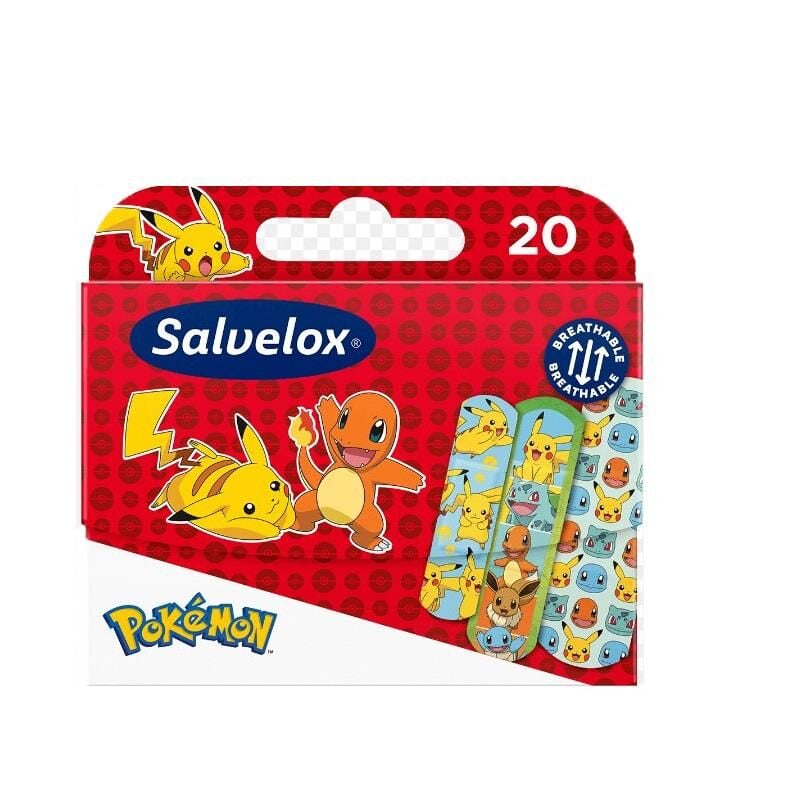 Salvelox Pokemon Kids Adhesive Bandages for Minor Cuts 20 Count