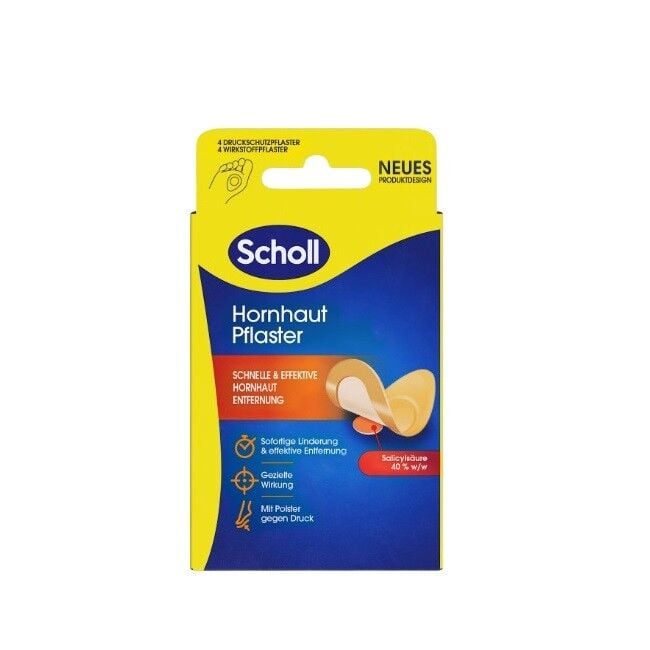 Scholl Corn Removal Plasters for Targeted Foot Care 4 Count