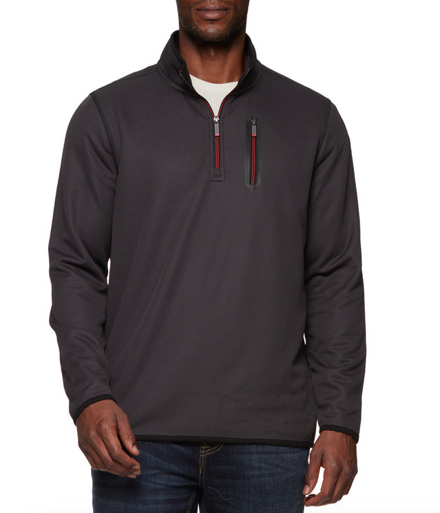 Helm Fleece 1/4 Zip Mock Neck Pullover - Charcoal