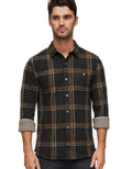 Sellers LS Hero Knit Flannel - Charcoal/Brown