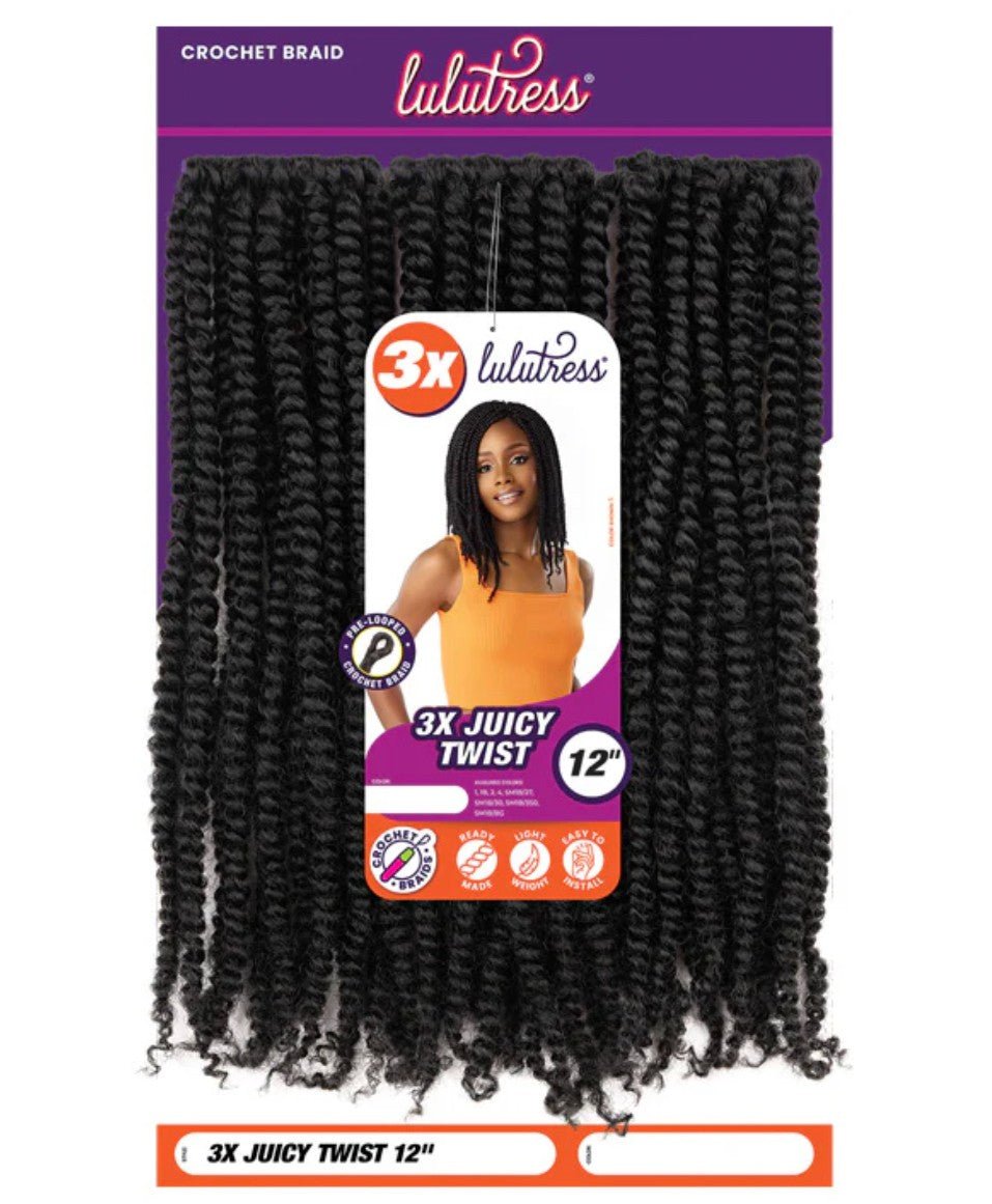 Sensationnel Lulutress Crochet Braiding Hair 3X Juicy Twist 12" #2 Extension