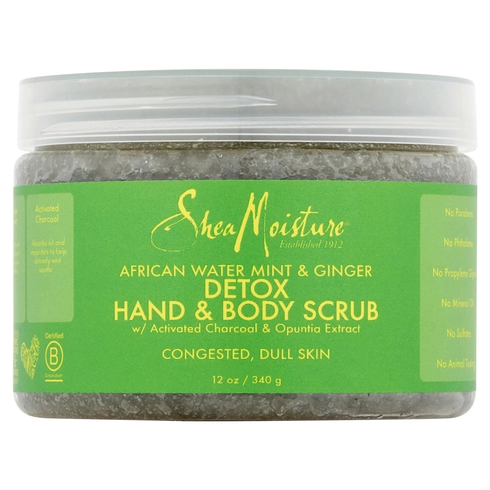 SheaMoisture African Water Mint & Ginger Detox Hand + Body Scrub 12 oz