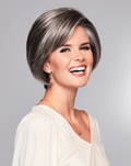 Eva Gabor Sheer Elegance Wig, Chin Length Bob Lace Front Textured Layers, GL44/51 Sugared Charcoal