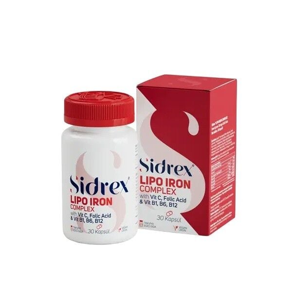 Sidrex LIPO IRON Complex with B-Vitamins 30 Capsules