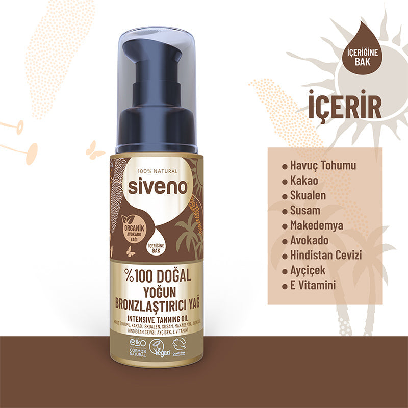 Siveno 100% Natural Intensive Tanning Oil for Deep Glow 50 ml