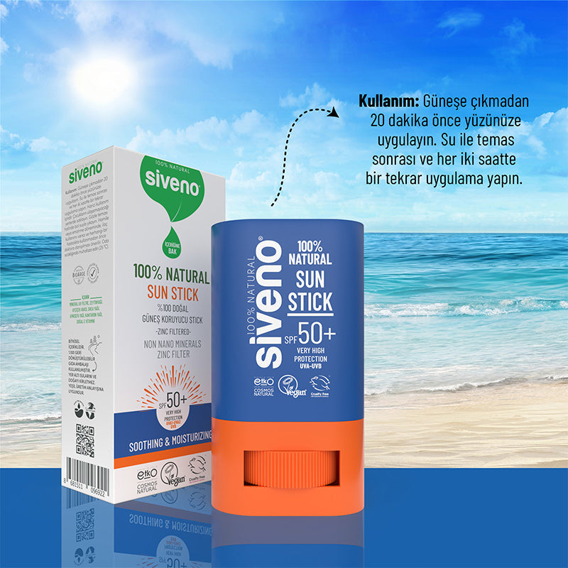 Siveno 100% Natural Tinted Sunscreen Stick SPF 50+ 15g