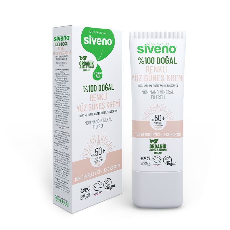 Siveno 100% Natural Tinted Face Sunscreen SPF 50+ 30 ml