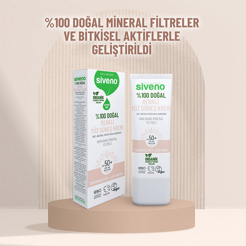 Siveno 100% Natural Tinted Face Sunscreen SPF 50+ 30 ml
