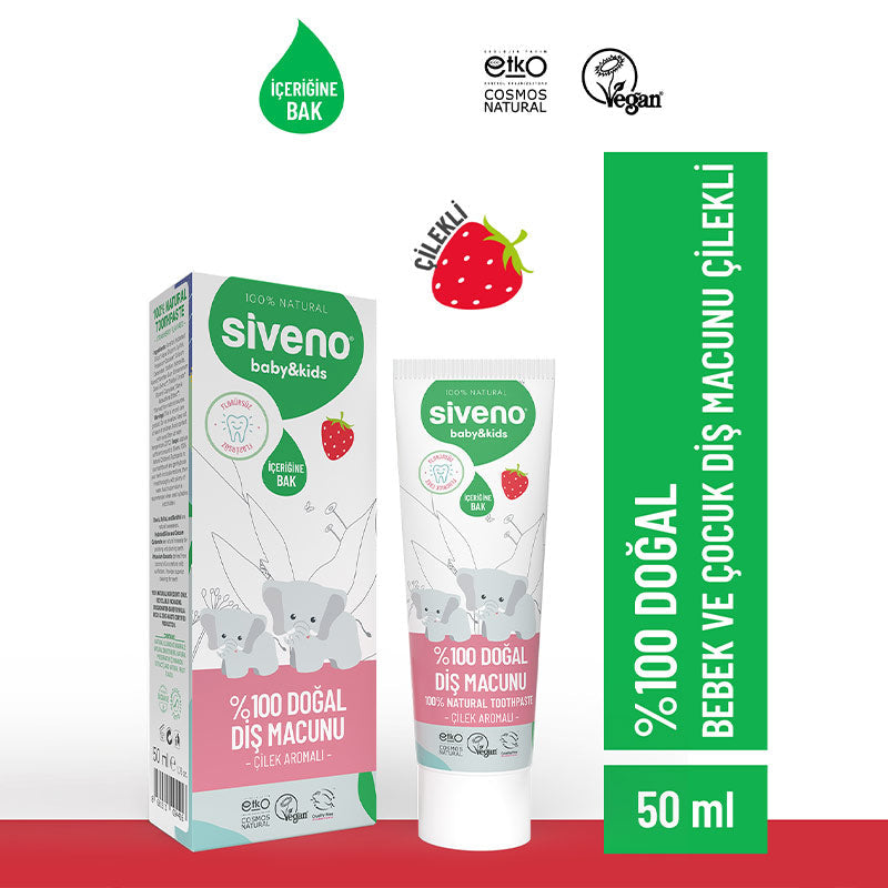 Siveno Kids Strawberry Natural Toothpaste Vegan Formula 50 ml