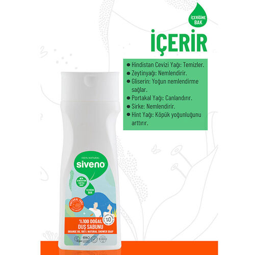 Siveno Orange Oil Natural Shower Soap for Refreshing Body Care 300 ml