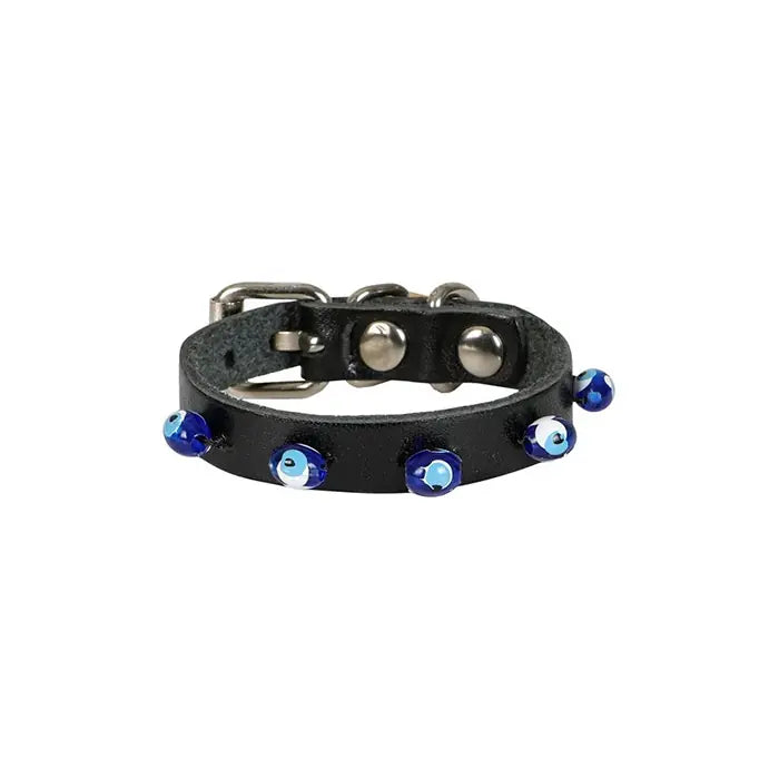 Cattie Beaded Leather Cat Collar Durable Accessory XLarge