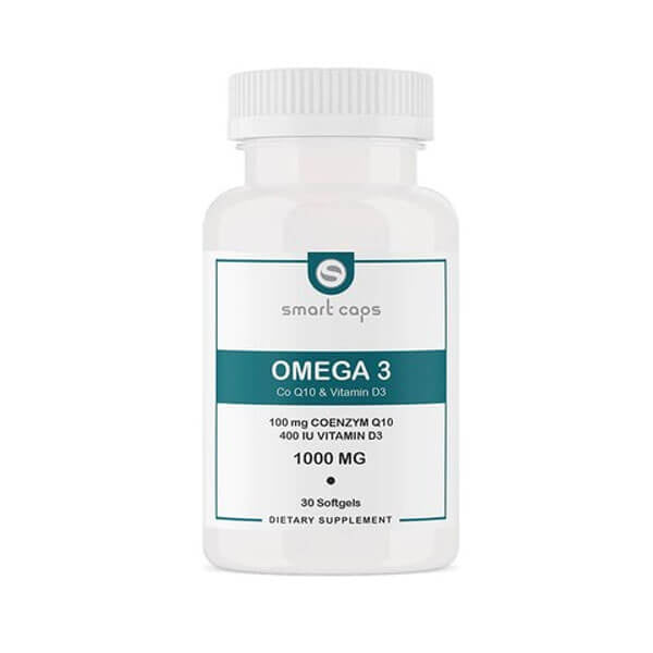 Smartcaps Omega 3 Vitamin D3 Q10 Softgels for Wellness 30 Count