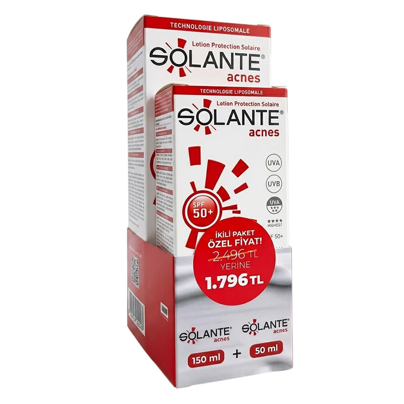 Solante Acnes Sun Care Lotion SPF 50+ Duo Pack 150ml & 50ml