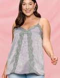 Solid Satin Sleeveless Cami Woven Tank