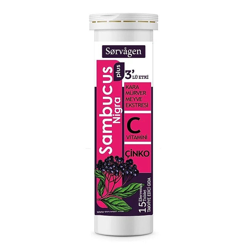 Sorvagen Sambucus Nigra Plus Vitamin C & Zinc 20 Effervescent Tablets